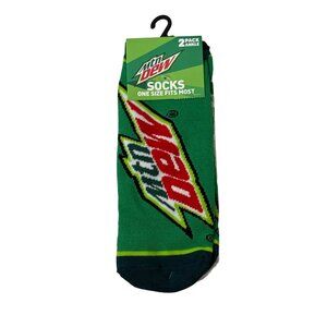 Mountain Dew Crew Ankle Socks Men’s Fun Soda Pop Graphic Novelty Gift